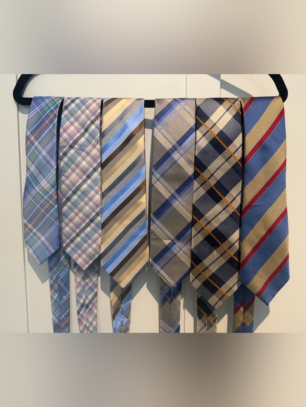 (6) Classic Blue & Gray Men's Necktie - Unbranded